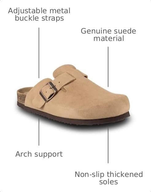 Image of EMMA NEW YORK Womens Clogs Mules Slip-On for Women with Arch Support Cork Footbed Potato Shoes