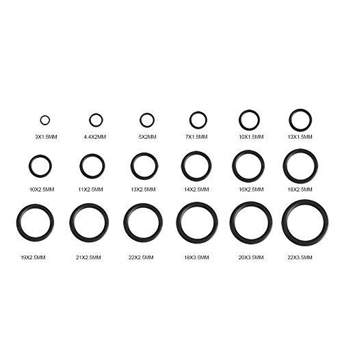 279Pcs 18 Sizes Rubber O-Ring Assortment Kit,Black O Ring Seal Gaskets Hydraulic Plumbing Gaskets