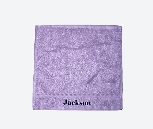 Niche Embroidery Personalised Embroidered Egyptian Cotton Flannels (Lilac)