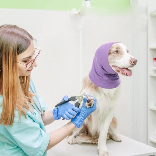 UEIOAVL Ohrenpflege für Hunde 2er-Pack beruhigende Ohrenschützer für Hunde, Lärmschutz, Fellpflege, Bad (lila rosa, Größe S)