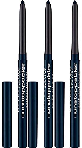 (3 Pack) Maybelline Makeup Unstoppable Smudge-Proof Eyeliner, WASHABLE, Onyx Eye Liner Pencil, 0.01 oz