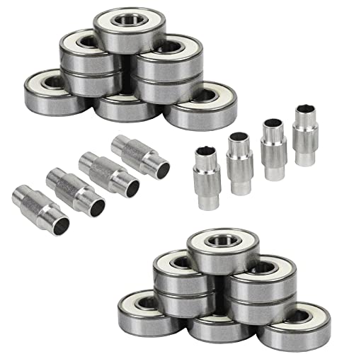 Hockey Bearings ABEC 9, 7, 5 Inline Roller Speed Package 16 Bearings and 8...