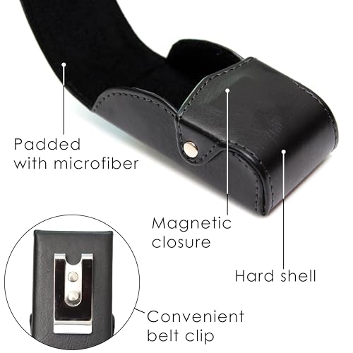 Image of Orsus Folding Glasses Hard Case with Belt Clip 3.4x1.4 In, Waist EDC Case for Folding Sunglasses Reading Glasses Black Brown