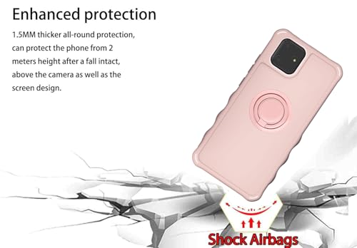 jioeuinly for Foxx Foxxd A55 Case Compatible for Foxx Foxxd A56 Phone Case Cover [with Tempered Glass Screen Protector][ 2MM Thickening Super Protection][Ring Support] Pink by jioeuinly - Used condition - Image 4