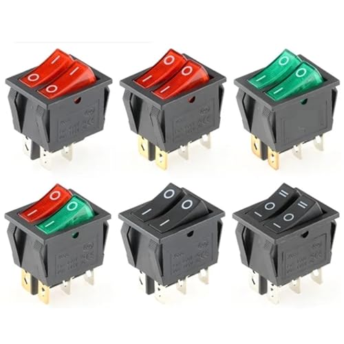 Interruptor de luz doble KCD8 para reparar fallos eléctricos en paneles de 16A 2