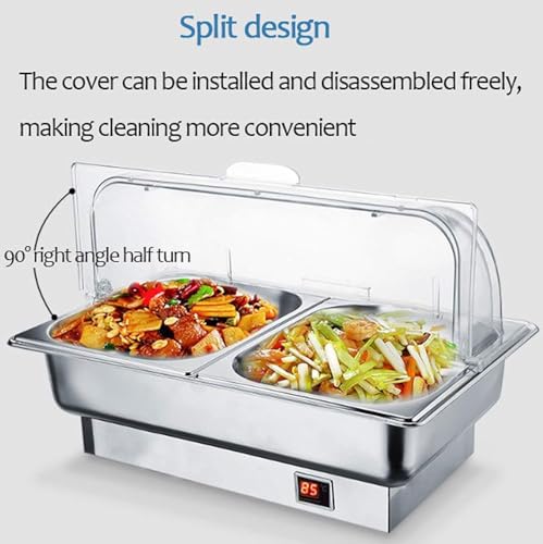 Riscaldatore elettrico a temperatura regolabile per buffet e feste, costruzione in acciaio inox, B