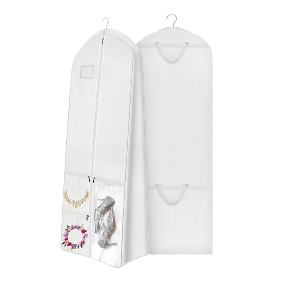 Hndhbfgrt Dress Garment Bags, Long Garment Bag for Travel, 70'' Wedding Dress Cover with Handle, Foldable Clothing Bag