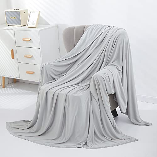 WONGS BEDDING Kühldecke Sommerdecke 2 in 1 doppelseitig mit Japanische Arc-Chill Q-Max 0,43 selbstkühlende Decke weiche Reisedecke leichte Sofadecke Wohndecke Grau 150x200cm
