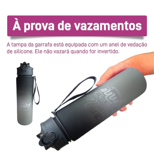 Garrafa De Água Squeeze 750 ML Motivacional Academia Fitness Tie Dye Colorida Bike Caminhada Esporte