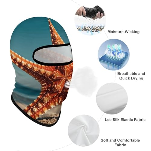 Balaclava para hombre y mujer, máscara para esquí, cubreboca completo con diseño de estrella de mar, ideal para ciclismo y motocicletas miniatura 3