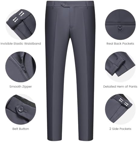 WULFUL Suit Men's 3-Piece Blazer Suit Business Wedding Party Jacket Vest