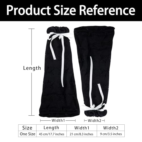Image of Junely 2 Pairs Leg Warmers for Women Kawaii Leg Warmer Cute Legwarmers Japanese Socks Halloween Goth Emo Gyaru Accessories