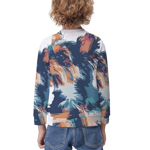 Yorkshire Terrier Dog Breed CollectionChildren's Casual Pullover Sweatshirt Loose Fit10-12Y2