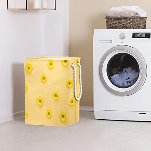 Laundry Hamper Large Personalized Laundry Baskets With Handles, Storage Clothes In Bedroom, Bathroom, Dorm Daisy Yellow #TOP1