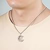 JENDEAR SHINE Men's Wolf Necklace, Viking Rune Crescent Wolf Pendant Necklace, Nordic Jewelry Gifts For Men #2