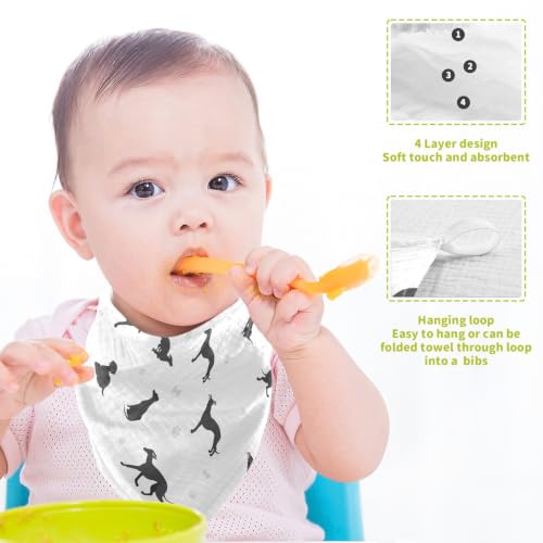 Image of vvfelixl Baby Cotton Washcloths Whippet Dog Infants Bath Towel for Unisex Puppy Face Towels for Newborn, Natural Baby Wipes Delicate Skin, 11.8 X 11.8 inch, one sizex3