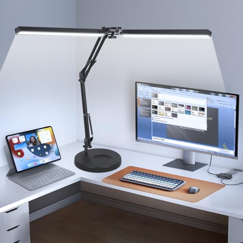 Dual Head LED Desk Lamp for Home Office Workbench Reading