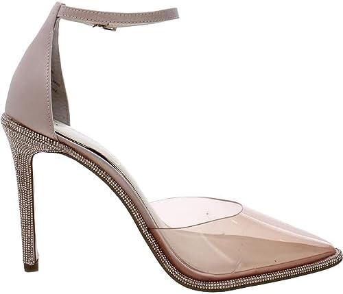 Jessica Simpson Women's Pemota Ankle Strap Stiletto High Heel Pump, Blush, 8 | Image 1