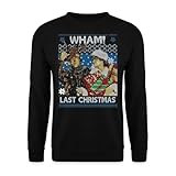Wham! - Last Christmas | Ugly Christmas Weihnachten Sweater Pullover, Schwarz, S
