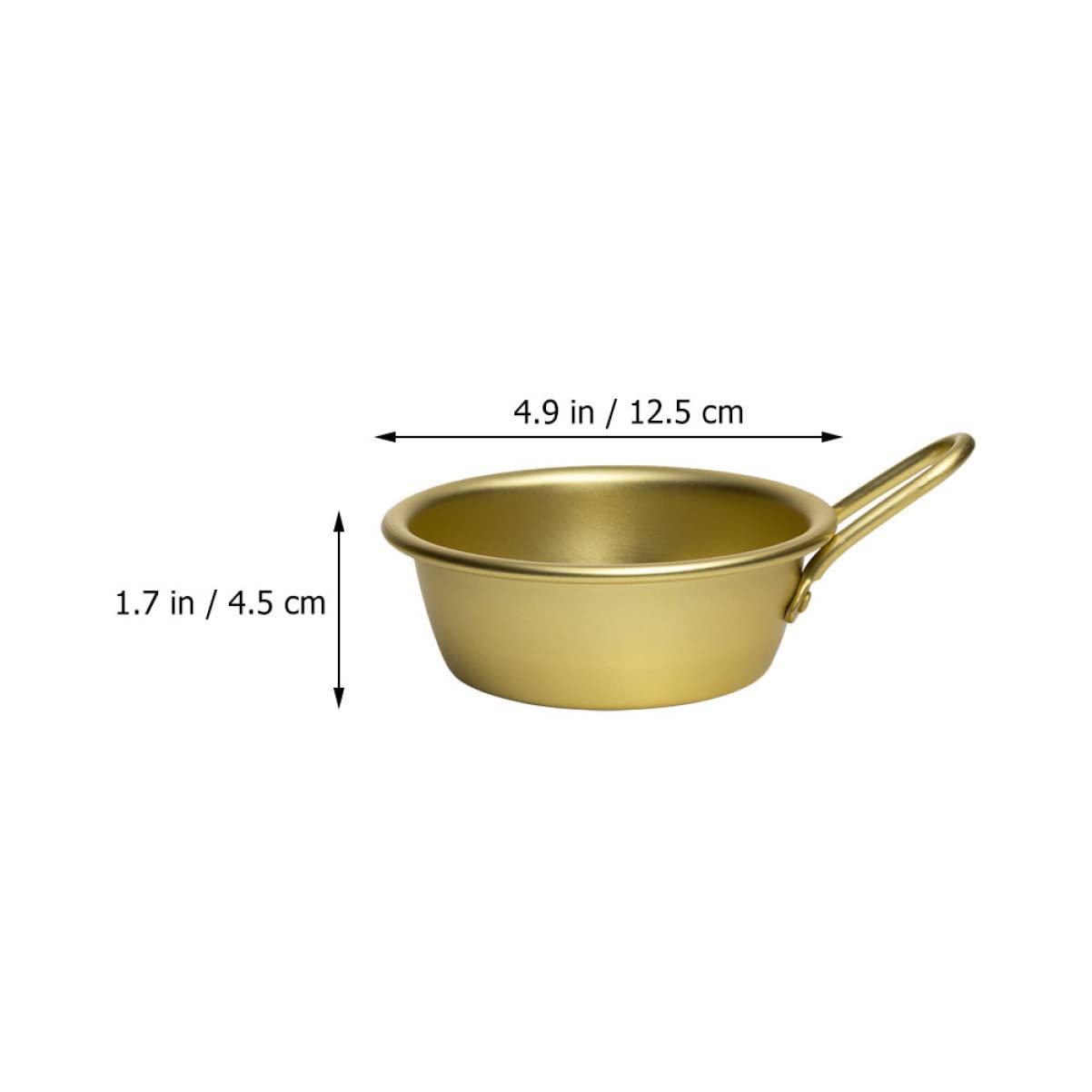 HOLIDYOYO 1pc Rice Wine Bowl Korean Styled Tableware Korean Makgeolli Bowl Korean Food Bowl Noodle Bowl with Handle Korean Bowl Korean Style Bowl Restaurant Bowl Cold Bowl Golden Aluminum