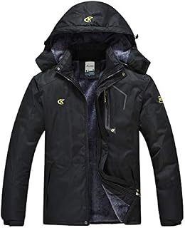 QPNGRP Mens Waterproof Fleece Ski Jacket Windproof Winter Snow Coat