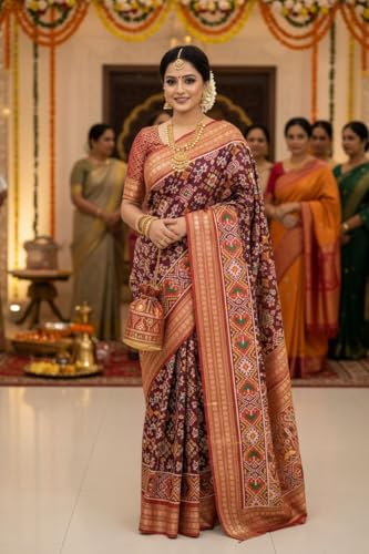Image of SATIKA VASTRAM Tussar Silk Saree Solid Design Pure Soft Thread Weaving Contrast Border And Rich Pallu With Blouse Piece