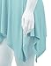 WT1120 Womens Cross V Neck Short Sleeve Empire Line Panel Tunic Top L Aqua