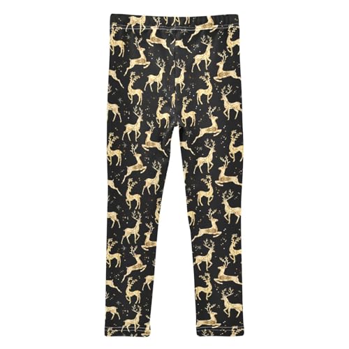 Girls Leggings Soft Toddler Ankle Length Bottoms Christmas Deer Kids Dance Yoga Pants 4-10 Years2