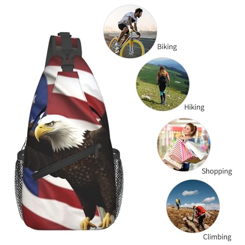 Bolso cruzado bolso pecho American Flag para hombres y mujeres miniatura 6