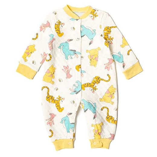 Disney Winnie The Pooh Eeyore Tigger Piglet Newborn Baby Boys Quilted French Terry Snap Coverall White 0-3 Months