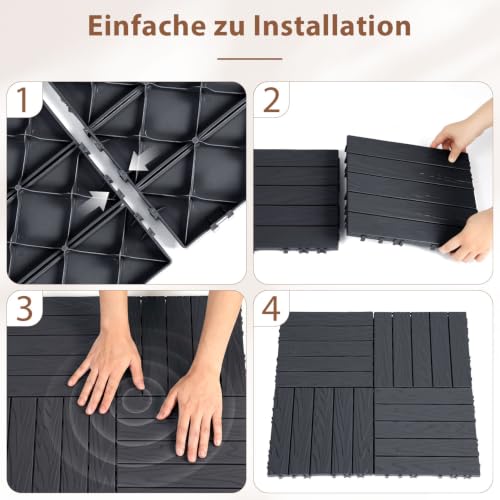 Azulejos de madera para balcón antideslizantes que evitan los charcos 3