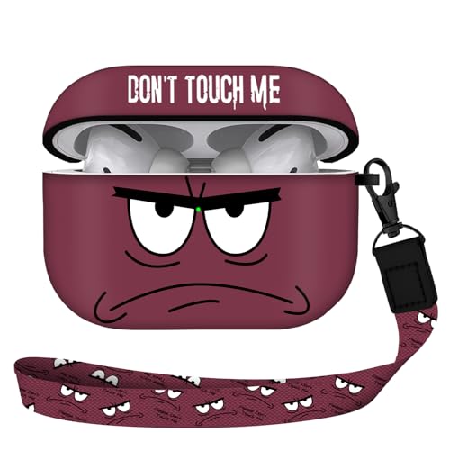 Image of for Airpods 3rd Generation Case,Don't Touch Me Cool Cover with Lanyard Big Eyes Cute Cartoon for Airpods 3rd Generation Case,Soft Shockproof Cover for Women Men-Claret