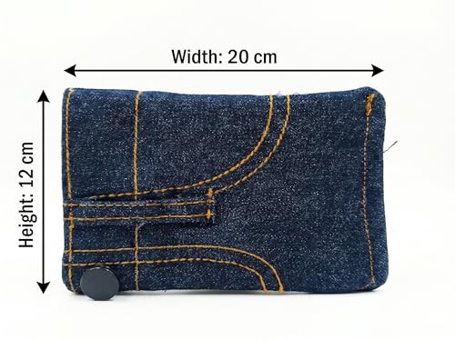 Image of Men's Denim Wallet - Slim Bifold Mini Jeans Style Fabric Wallet with Pocket | Lightweight Compact Card Holder & Cash Organizer | Casual Blue for Men Unisex
