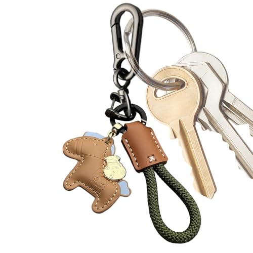 [Fcezehyt] Leather Horse Keychain - Pu Pendant Charm Accessory, Rope Decoration, Fashionable Bag Hanging Ornament | Easy to Carr
