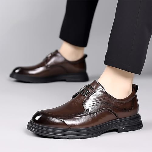Men's Breathable Genuine Leather Slip-On Dress Shoes for Business Casual, Driving Fine Stitching Flexible Anti-Slip Sole3