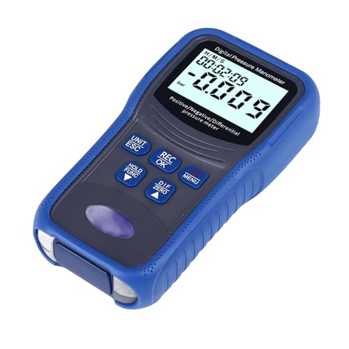 Digital Manometer 11 Units LCD Backlit Air Differential Pressure