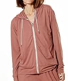 Fornia Los Angeles Women's Yoga Zip-Up Hoodie (US, Alpha, Medium, Regular, Regular, Marsala Heather)