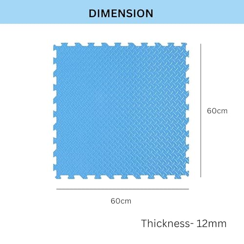 Image of Exercise Puzzle Gym Mat: Interlocking EVA Foam Floor Tiles for Protective Flooring and Workouts(6 Mats-2 Red /2 Blue /Green /Yellow) (6 Mats- 24 Sq.ft)