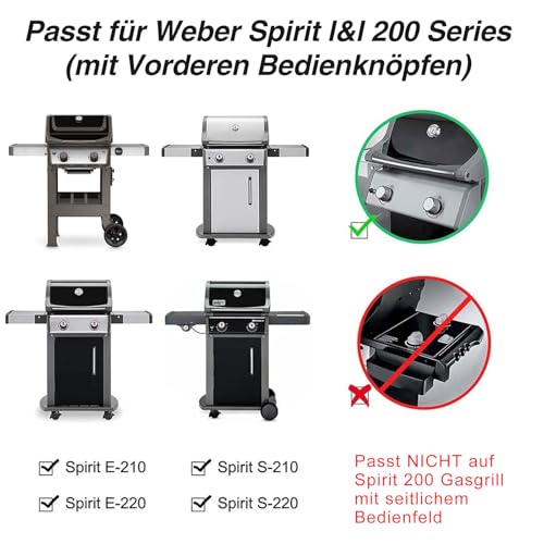 7635 38,8CM Flavorizer Bars für Weber Spirit I&II 200 ,Spirit E210/220 S210/220 Grills(mit vorderen bedienknöpfen), Porzellanemaille Aromaschienen,Hitzeschild Brennerabdeckung Ersatz,Heizplatte