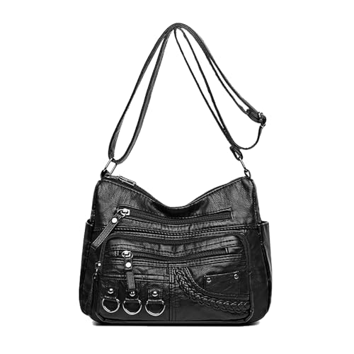 Image of WITERY Crossboby Bag for Women - Soft PU Leather Multi-Pocket Shoulder Bag Handbag with Adjustable Strap
