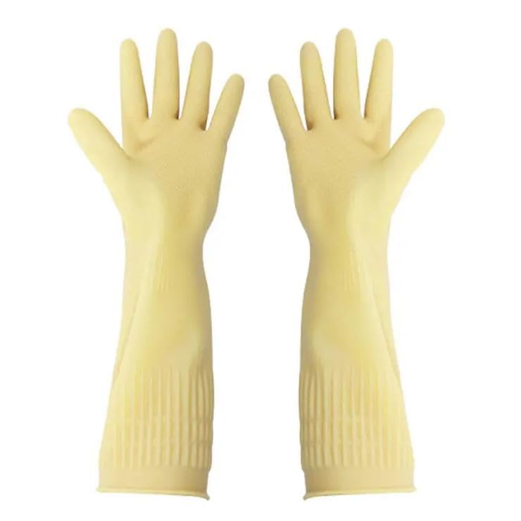 Eopzo Household Gloves, Kitchen Gloves, Long Sleeve, Thick Latex, Cleaning, Washing, Working, Painting, Gardening, Pet Care (3 Pair) (RED+PINK+BEIGE) (B0CWLCFNNM) Amazon Price History, Amazon Price Tracker