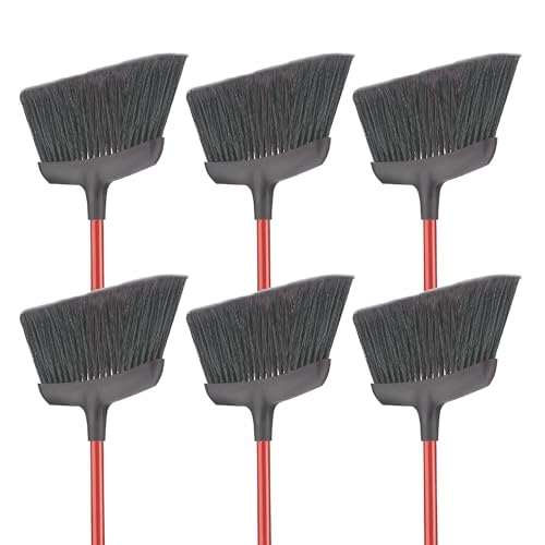 Libman Commercial 994 Commercial Angle Broom, Steel Handle, 54" Length, 13" Width, Black/Red (Pack of 6) by LIBMAN COMMERCIAL - Used condition - US$57.47