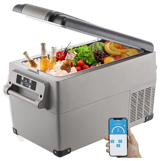 VEVOR 35 L Kompressor Kühlbox Edelstahl, Autokühlschrank 12/24 V DC & 220 V AC, Mini Kühlschrank Tragbar −20 °C bis 20 °C, Isolierbox Ideal für Auto Lkw Wohnmobil Camping Urlaub