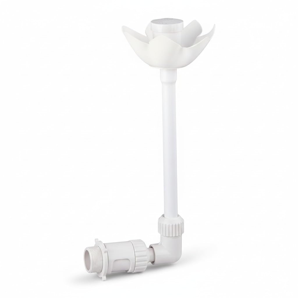 JED Pool Tools 90-930 Deluxe 2-Tier Flower Pool Fountain – Wall Mounted and Adjustable Spray – Pool Fountain Water Feature, Adjustable Return Line - Made in USA