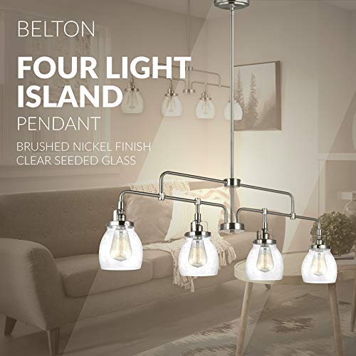 Sea Gull Lighting 6614504-962 Belton Four-Light Island Pendant Hanging Modern Light Fixture, Brushed Nickel Finish #TOP4