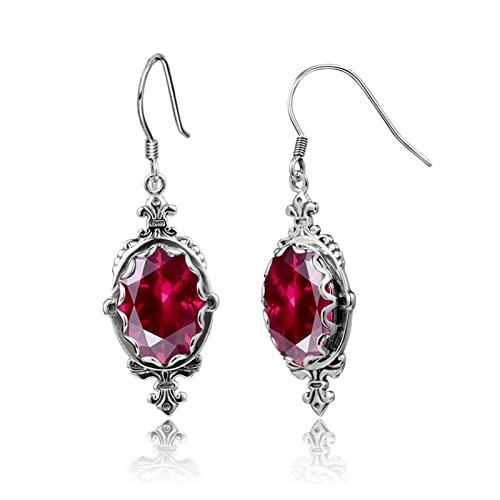 Boucles d'oreilles Cristal Rouge en argent 925 pour illuminer votre tenue de mariage