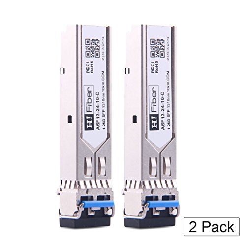 H!Fiber.com 1G SFP Singlemode Módulo, 1000Base-LX SFP LC transceptor (10km, 1310nm) para HP J4859A/J4859B/J4859C?2 Pack?