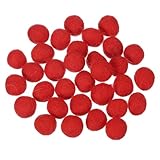 QUARKZMAN 30 Piezas De Bolas De Fieltro De Lana, Pompones De Fieltro De 0.6 Pulgadas Para Manualidades, Cuentas Pequeñas De Pompones Hechos A Mano Al Por Mayor Para Artesanías, Rojo