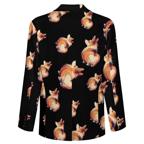 Cute Dog Love Heat Butt Men's Blazer Printed Button Suit Jacket Slim Sport Coat Blazers4