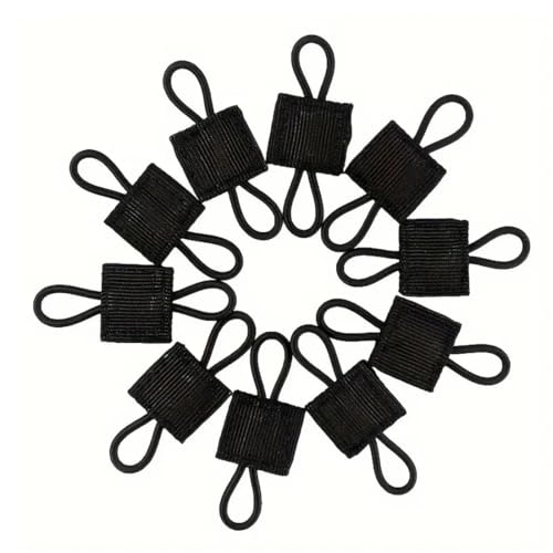YNYCIPZ Correas para mochilas,10 Hebillas para Bolsas de Exterior, Correas para Chaleco con Hebilla, Accesorios para Chaleco de Mochila, para Tubos de Varilla de Antena, Botellas, etc.(Negro)